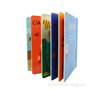 Livro de papelão personalizado de cor completo para crianças